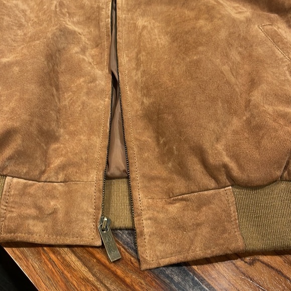 REED 100% Leather Shell Tan Mens Bombay Style Jacket. EUC - Picture 5 of 10